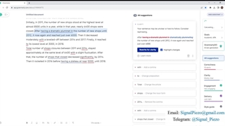 تصحیح و پارافریز رایتینگ تسک 1 آیلتش با گرامرلی پرمیوم -  Writing Task 1 IELTS- Grammarly Permium