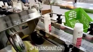 دستگاه لیبل زن قوطی شامپو ساخت توان صنعت / 09152000050