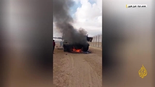 14020715: تصاویر انهدام تانک مرکاوا اسرائیلی را در نزدیکی حصار جدایی در نوار غزه