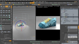 آموزش طراحی و مصور سازی محصول در مودو - رندرینگ کفش - گرافیسم