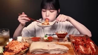 Pork Belly & Kimchi Mukbang Asmr