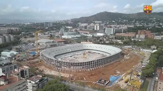 تایم لپس جدید بارسلونا که روند بازسازی ورزشگاه نیوکمپ را به تصویر می کشد