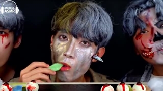 ASMR CRUNCHY JUICY EYEBALLS  MUKBANG NIK-L-NIPS WAX BOTTLES Cokelatト