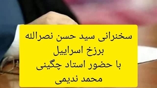 سخنرانی سید حسن نصرالله ، برزخ اسراییل ، محمد ندیمی. استاد چگینی