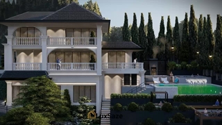 طراحی نمای ویلا در شمال توسط لوکس سازه