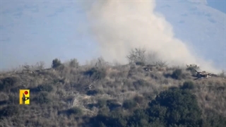 هدف قرار دادن تجمع نفرات و خودروی زرهی صهیونیست ها توسط حزب الله - طوفان الاقصی