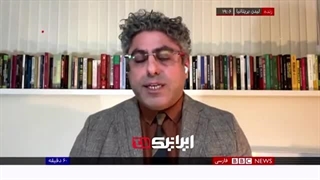 14020828: سخنان مهمان برنامه که به مذاق مجری بی‌بی‌سی خوش نیامد و منجر به قطع سخنان وی شد