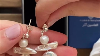 گوشواره مروارید اصل نقره برند الماسین