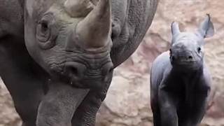 لحظه تماشایی تولد یک کرگدن سیاه شرقی در خطر انقراض