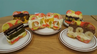 وافل ساندویچ کره ای با نان رنگارنگ - موج کره ای