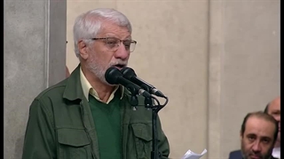 مداحی حاج صادق آهنگران در دیدار مردم کرمان و خوزستان با رهبر انقلاب - دی ماه ۱۴۰۲