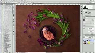 آموزش کار با بکدراپ عکاسی نوزاد