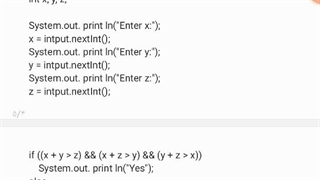 کد نویسی بررسی سه عدد ورودی آیا تشکیل مثلث میدهند در جاوا