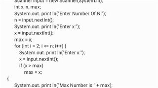 کد نویسی به دست آوردن ماکزیمم یه عدد در جاوا