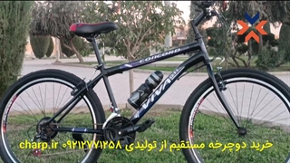 دوچرخه سایز 26 دنده کلاجدار طرح ویوا رنگ مشکی برچسب سفیدآبی