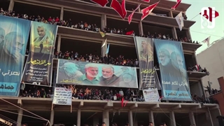 مراسم تجلیل و تکریم از فرماندهان جبهه مقاومت شهیدان سلیمانی و ابومهدی در عراق