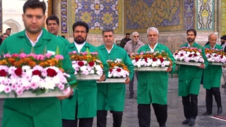 نذر گل به مناسبت میلاد امام جواد الائمه (ع) حرم مطهر رضوی