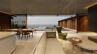 طراحی ویلا مدرن یک خانه معاصر مینیمالیستی با چشم انداز اقیانوس طراحی می کند