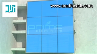 مراحل اجرای نمای کرتین وال استیک - شرکت نمای آراد