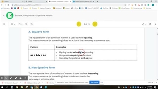comparative, superlative, and equative