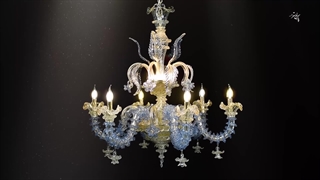 لوستر شاخه ایی مورانو ایتالیایی دست ساز مناسب پذیرایی